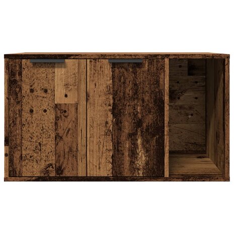 Kattenbakkast 80x50x45 cm bewerkt hout oud houtkleurig 5