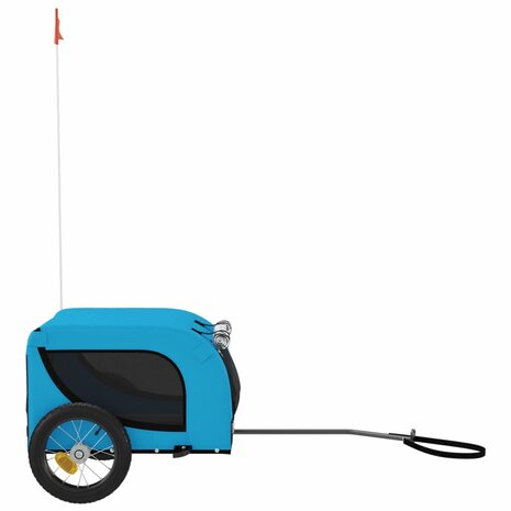 Hondenfietstrailer oxford stof en ijzer blauw en zwart 5