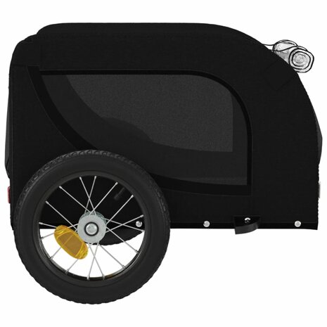 Hondenfietstrailer oxford stof en ijzer zwart 6
