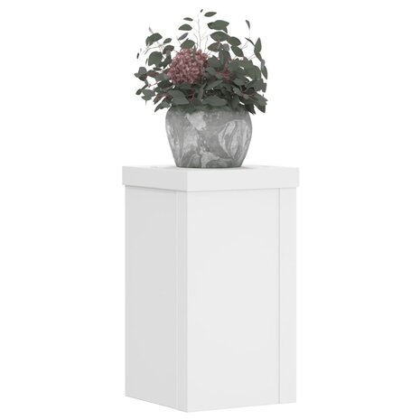 Plantenstandaards 2 st 10x10x18 cm bewerkt hout wit 3