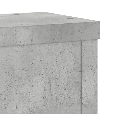 Plantenstandaards 2 st 10x10x18 cm bewerkt hout betongrijs 8
