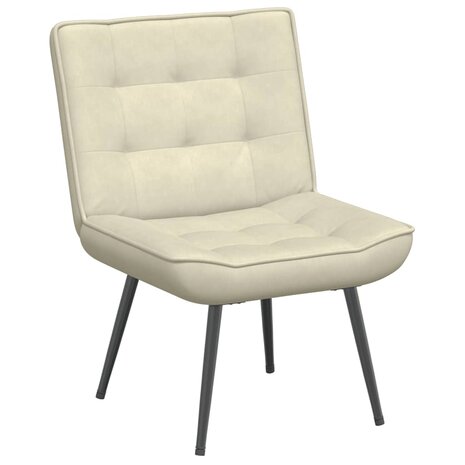 Relaxstoel met voetenbank fluweel crèmekleurig 5