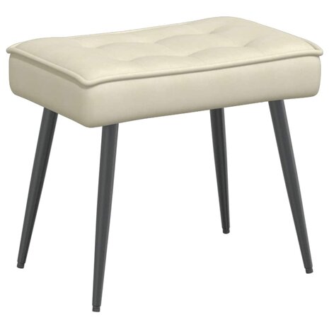 Relaxstoel met voetenbank fluweel crèmekleurig 6