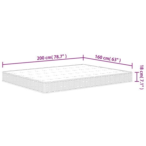 Binnenveringmatras middelhard 160x200 cm 7