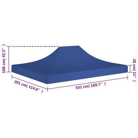 Partytentdak 270 g/m² 4,5x3 m blauw 6