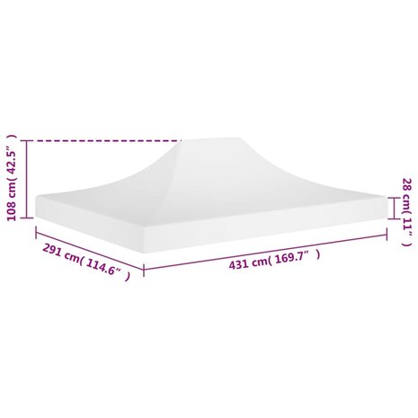 Partytentdak 270 g/m² 4,5x3 m wit 6