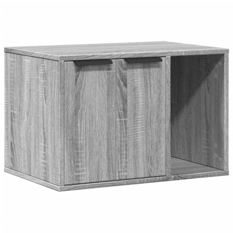 Kattenbakkast 60x40x40 cm bewerkt hout grijs sonoma eikenkleur 2