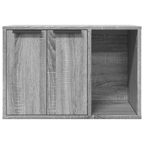 Kattenbakkast 60x40x40 cm bewerkt hout grijs sonoma eikenkleur 5