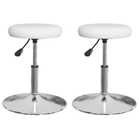 Eetkamerstoelen 2 st kunstleer wit 2