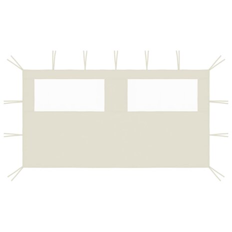 Prieelzijwand met ramen 4x2 m crèmekleurig 1