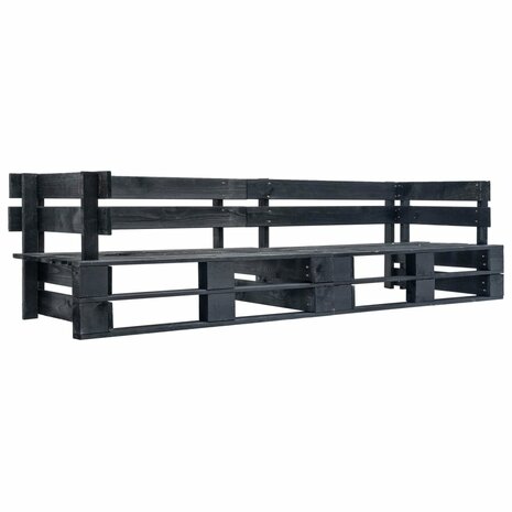 2-delige Tuinbankenset pallet met zandkleur kussens grenenhout 3
