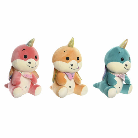 Knuffel DKD Home Decor Geel Oranje Munt Polyester Kinderen 19 x 20 x 28 cm (3 Stuks) 1