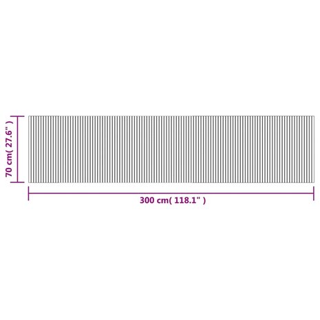 Vloerkleed rechthoekig 70x300 cm bamboe grijs 8