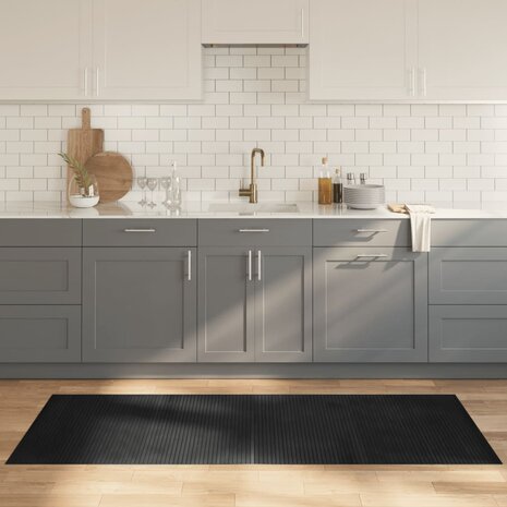 Vloerkleed rechthoekig 80x200 cm bamboe grijs 1