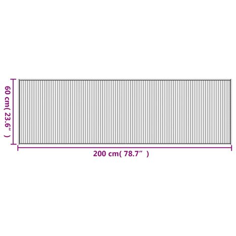 Vloerkleed rechthoekig 60x200 cm bamboe grijs 8