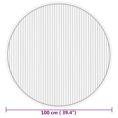 Vloerkleed rond 100 cm bamboe naturel 8