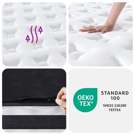 Pocketveringmatras middelhard 70x200 cm 8