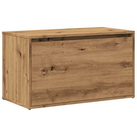 Halbankje 80x40x45 cm bewerkt hout artisanaal eikenkleur 2