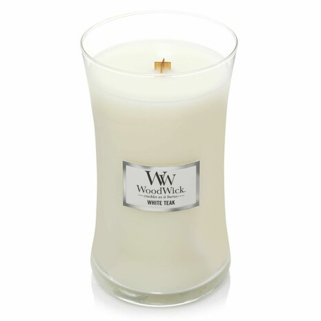 Geurkaars Woodwick Core Large White Teak 609 g 1
