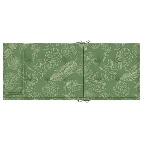 Stoelkussens 2 st hoge rug bladpatroon oxford stof 7