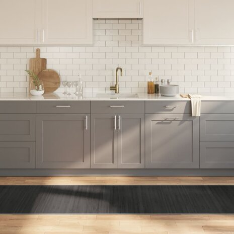 Vloerkleed rechthoekig 70x300 cm bamboe grijs 1