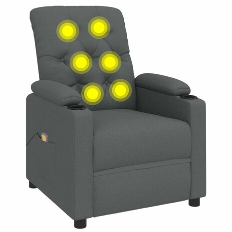 Massagestoel stof donkergrijs 2