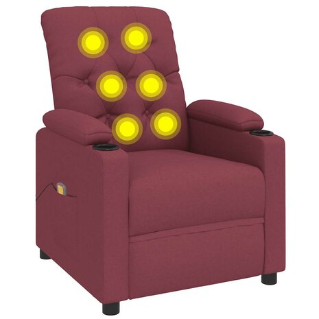 Massagestoel stof wijnrood 2