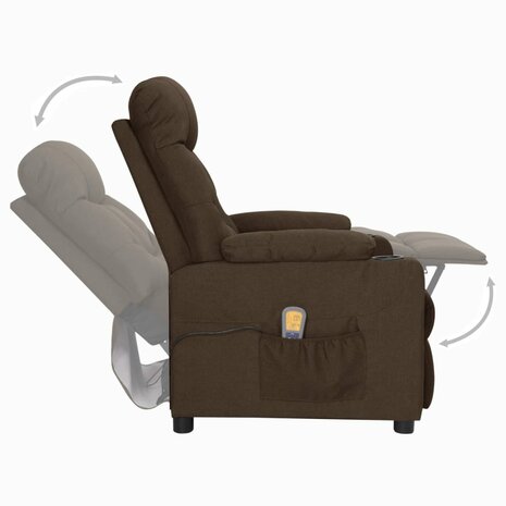 Sta-op-massagestoel stof donkerbruin 5