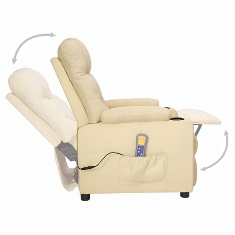 Sta-op-massagestoel stof crèmekleurig 5