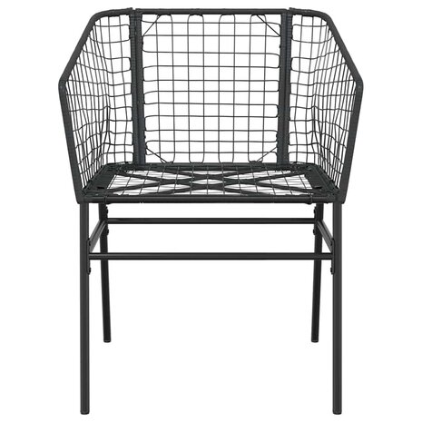 3-delige Tuinset poly rattan glas zwart 6