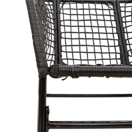 3-delige Tuinset poly rattan glas zwart 8