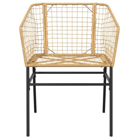 3-delige Tuinset poly rattan glas bruin 6