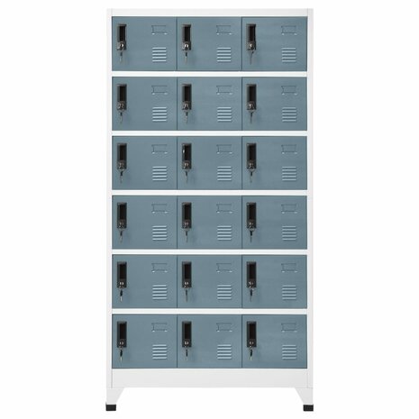 Lockerkast 90x40x180 cm staal lichtgrijs en donkergrijs 2