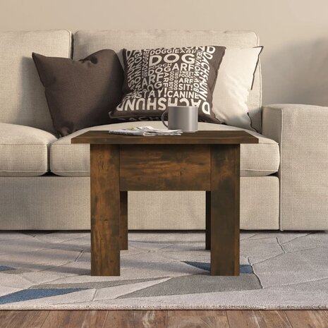Salontafel 55x55x42 cm bewerkt hout gerookt eikenkleur 3