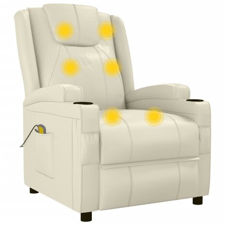 Massagestoel kunstleer crèmewit 6