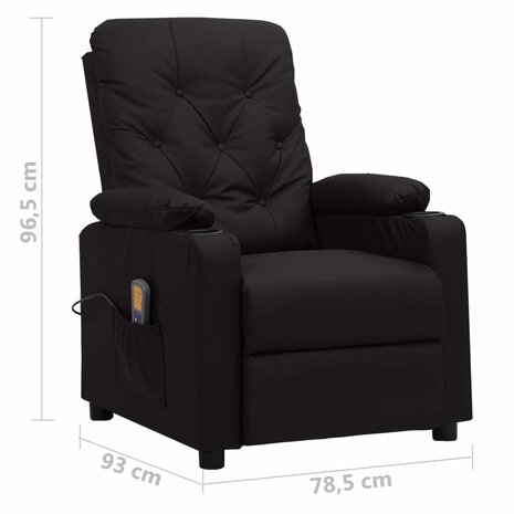 Massagestoel kunstleer zwart 8