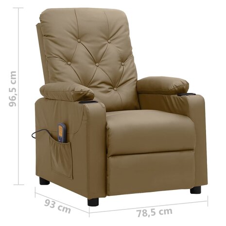 Massagestoel kunstleer cappuccinokleurig 8