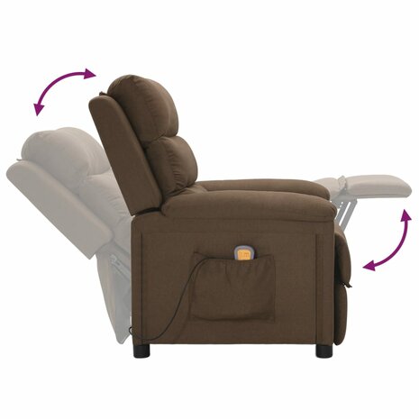 Massagestoel stof bruin 5