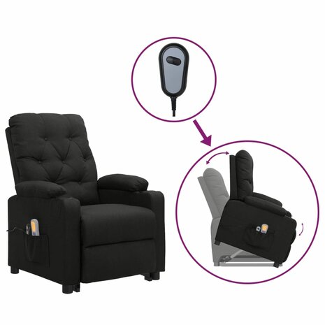 Sta-op-massagestoel stof zwart 1