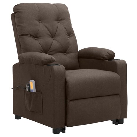 Sta-op-massagestoel stof bruin 2