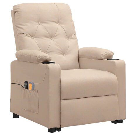 Sta-op-massagestoel stof crèmekleurig 2