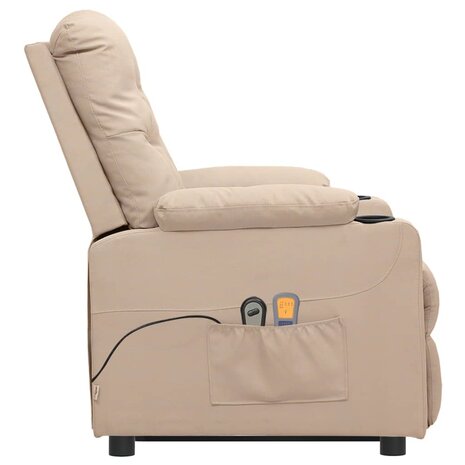 Sta-op-massagestoel stof crèmekleurig 4