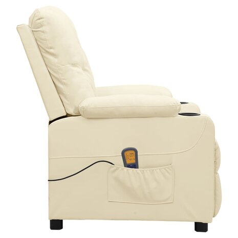 Sta-op-massagestoel kunstleer crèmekleurig 4