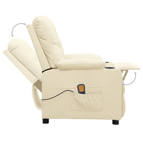 Sta-op-massagestoel kunstleer crèmekleurig 6
