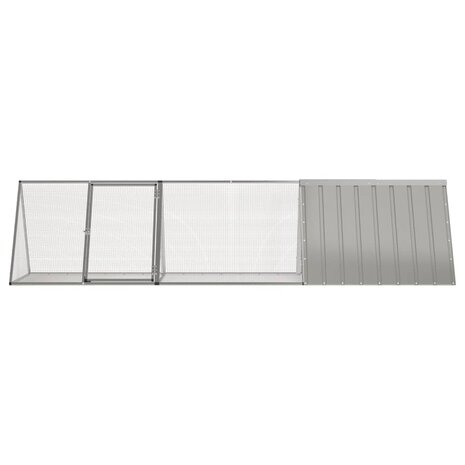 Konijnenhok 302,5x80,5x71 cm gegalvaniseerd staal grijs 3