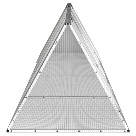 Konijnenhok 403,5x80,5x71 cm gegalvaniseerd staal grijs 4
