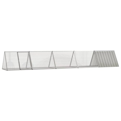 Konijnenhok 504,5x80,5x71 cm gegalvaniseerd staal grijs 1