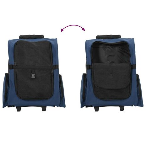 Huisdierentrolley 3-in-1 48x32x57 cm oxford stof blauw 8