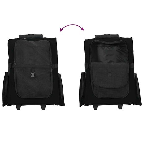 Huisdierentrolley 3-in-1 48x32x57 cm oxford stof zwart 8