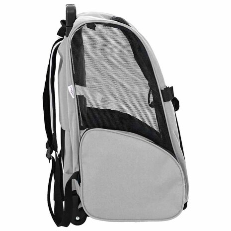 Huisdierentrolley 3-in-1 48x32x57 cm oxford stof grijs 4
